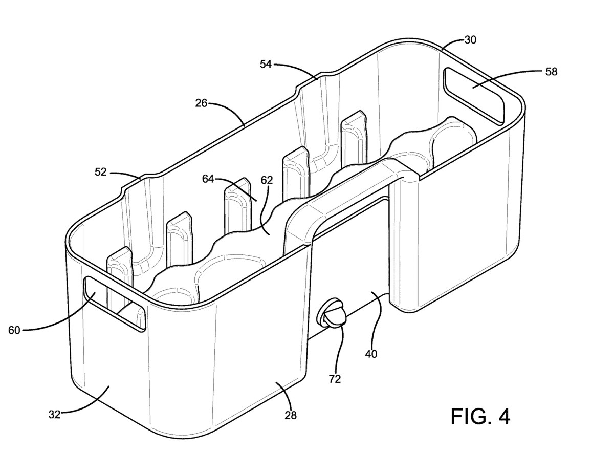 Patent drawing: Danby refrigerator can holder