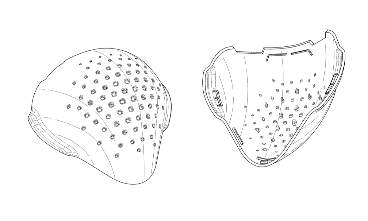 Patent drawing: Face mask shell