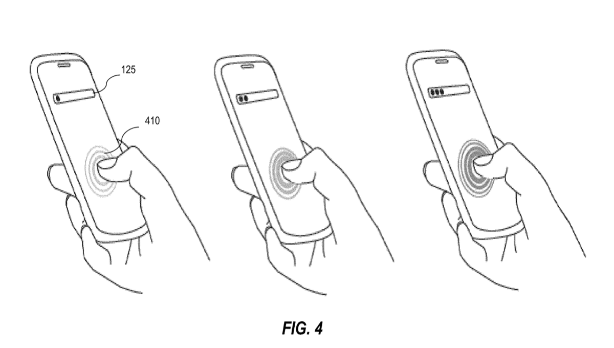 Patent drawing: Method of passcode unlock using force detection