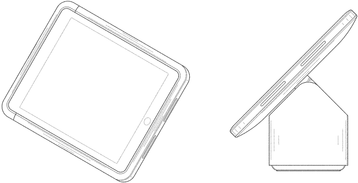 Patent drawing: Articulating Tablet Stand
