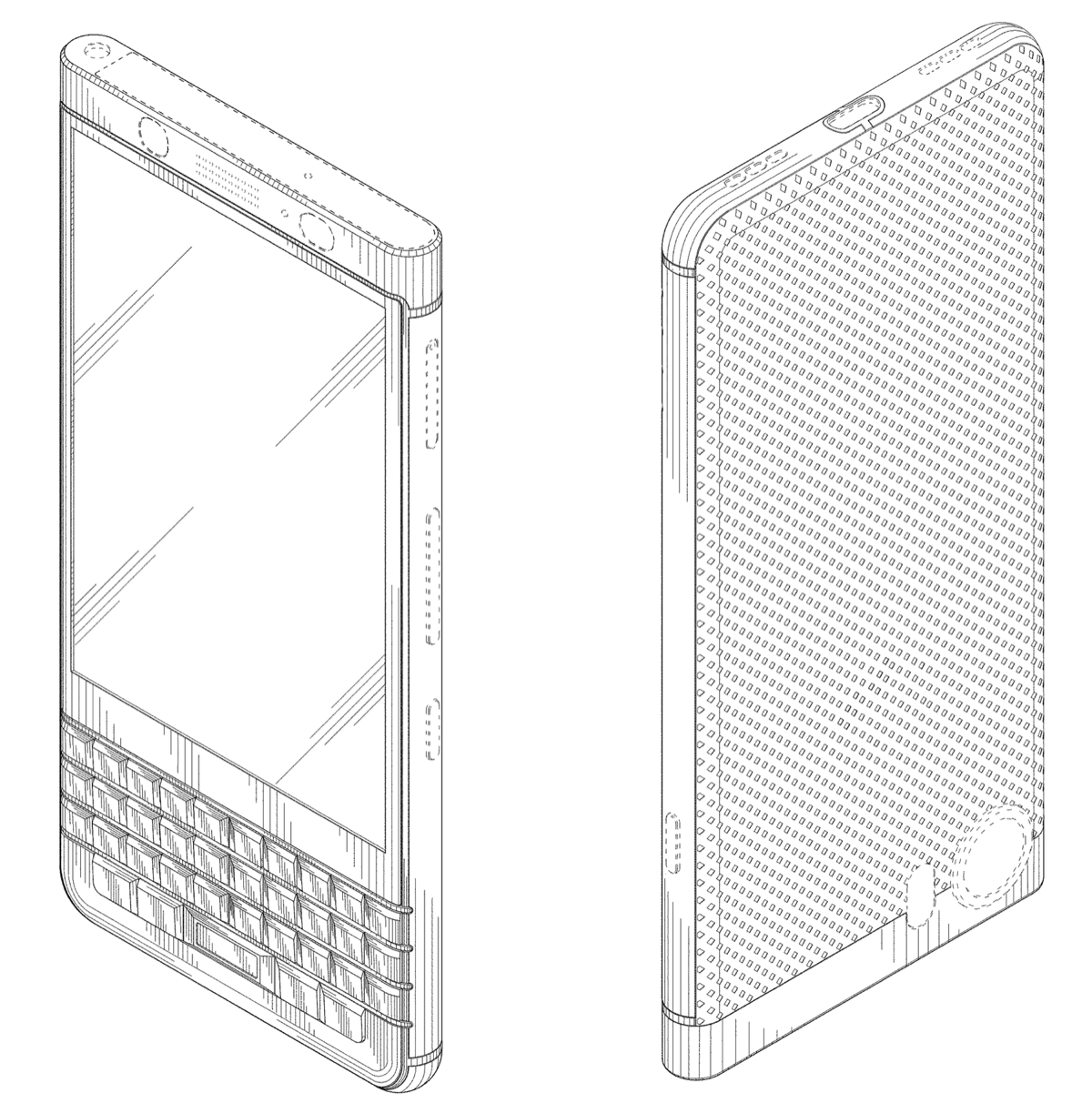 Patent drawing: Blackberry Keyone
