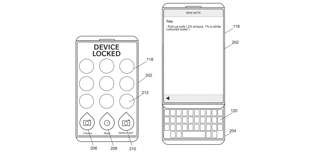 Patent drawing: Portable electronic device including touch-sensitive display and method of providing access to an application